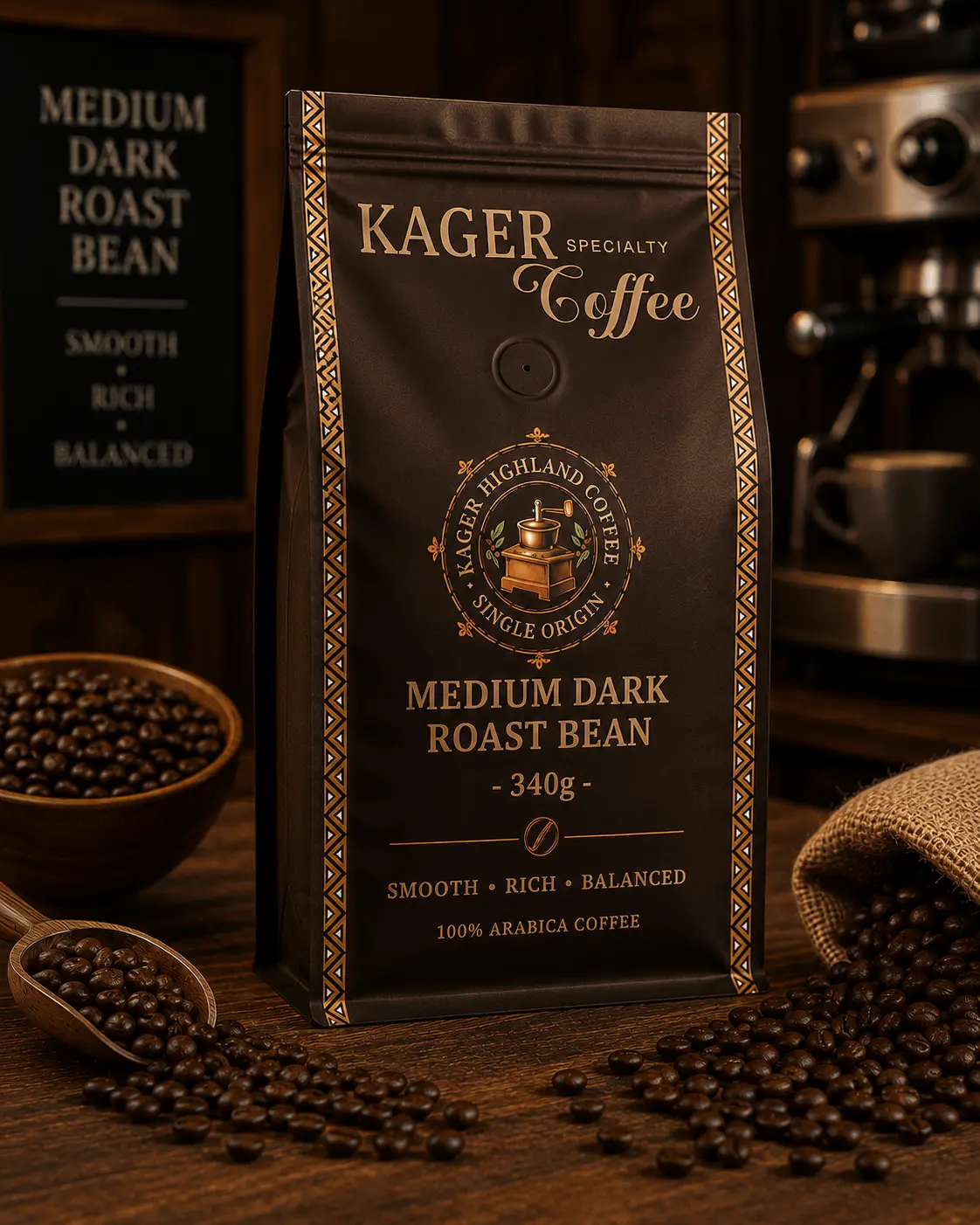 Medium Dark Roast Bean 340g