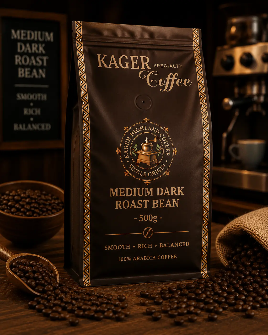 Medium Dark Roast Bean 500g